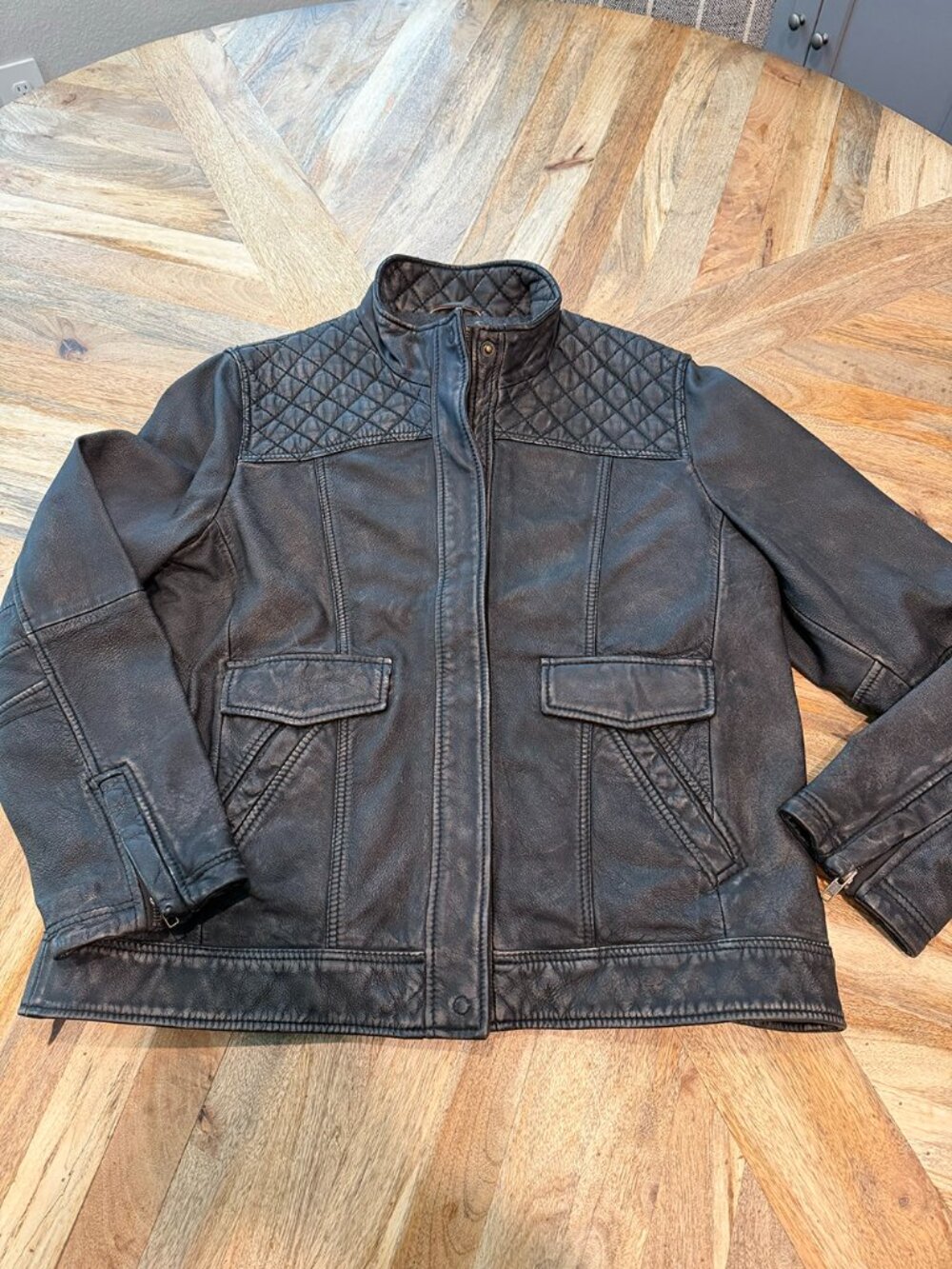 Carbon 2 Cobalt Genuine Leather Jacket • Graphite Patina • XL • NWOT